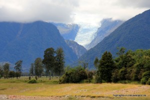 Fox Glacier aus der Ferne